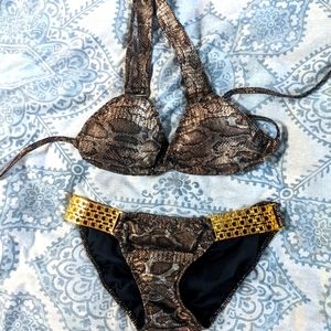 Gold Snakeskin Bikini